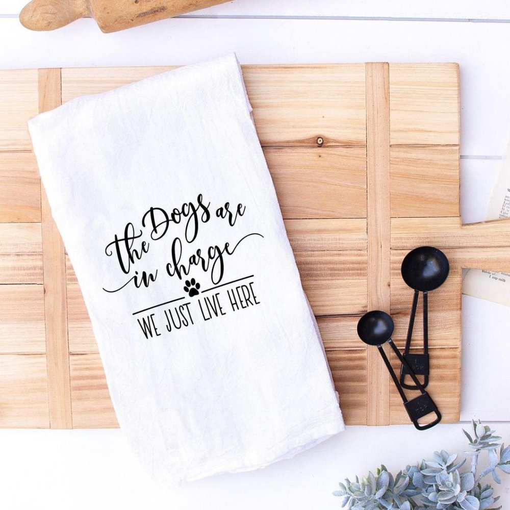 NWT White Dog Tea Towel